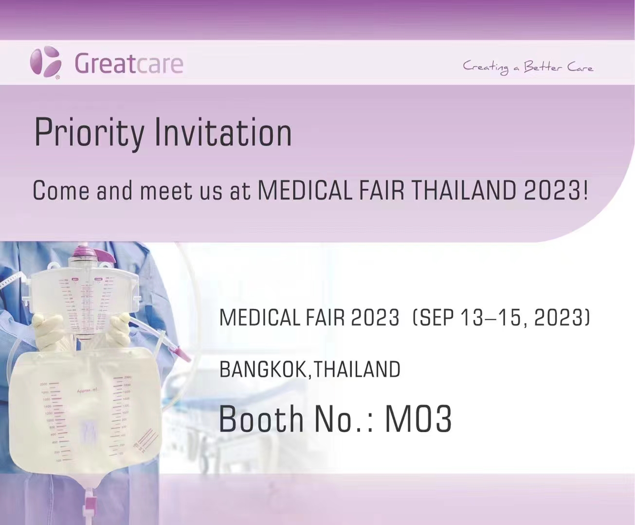 Greatcare taldea Medical Fair Thailand 2023-n parte hartzen ari da